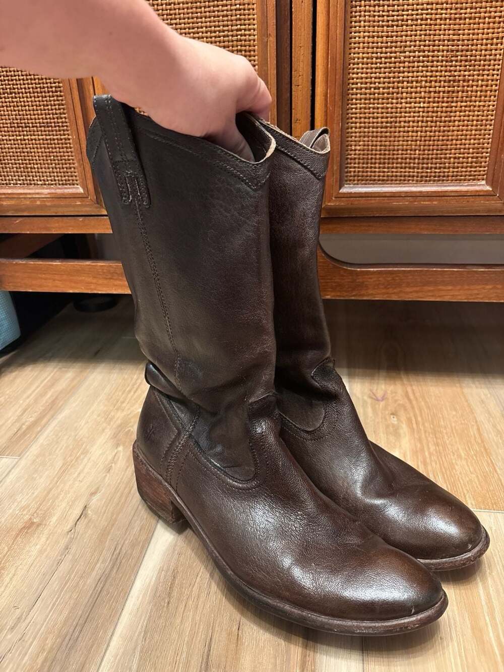 Frye Campus 10 Tall Leather Riding Boots Brown